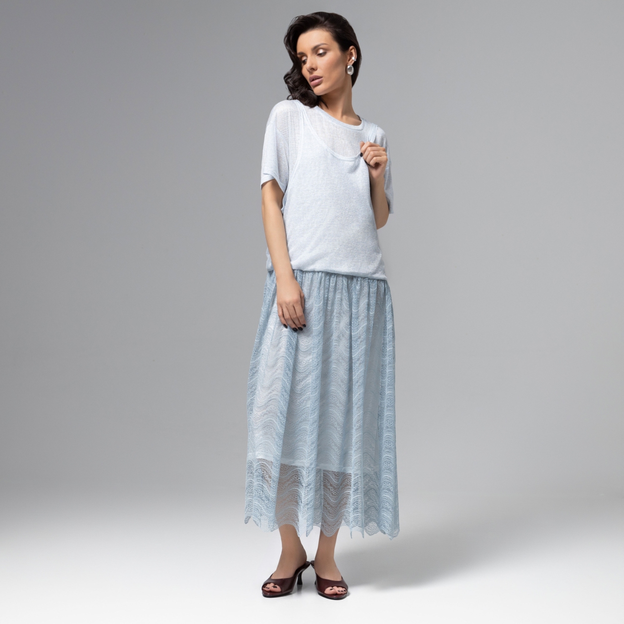 Ст.цена 3490р. Платье комбинированное с кружевом, Доведу до мечты