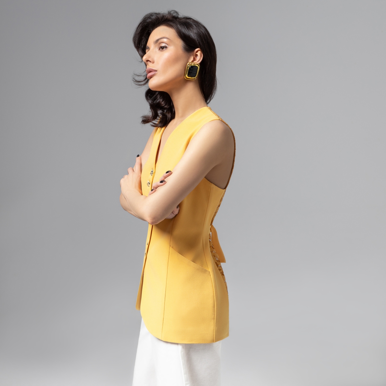 Ст.цена 2190р. Жилет комбинированный с кружевом, Идеал для всех