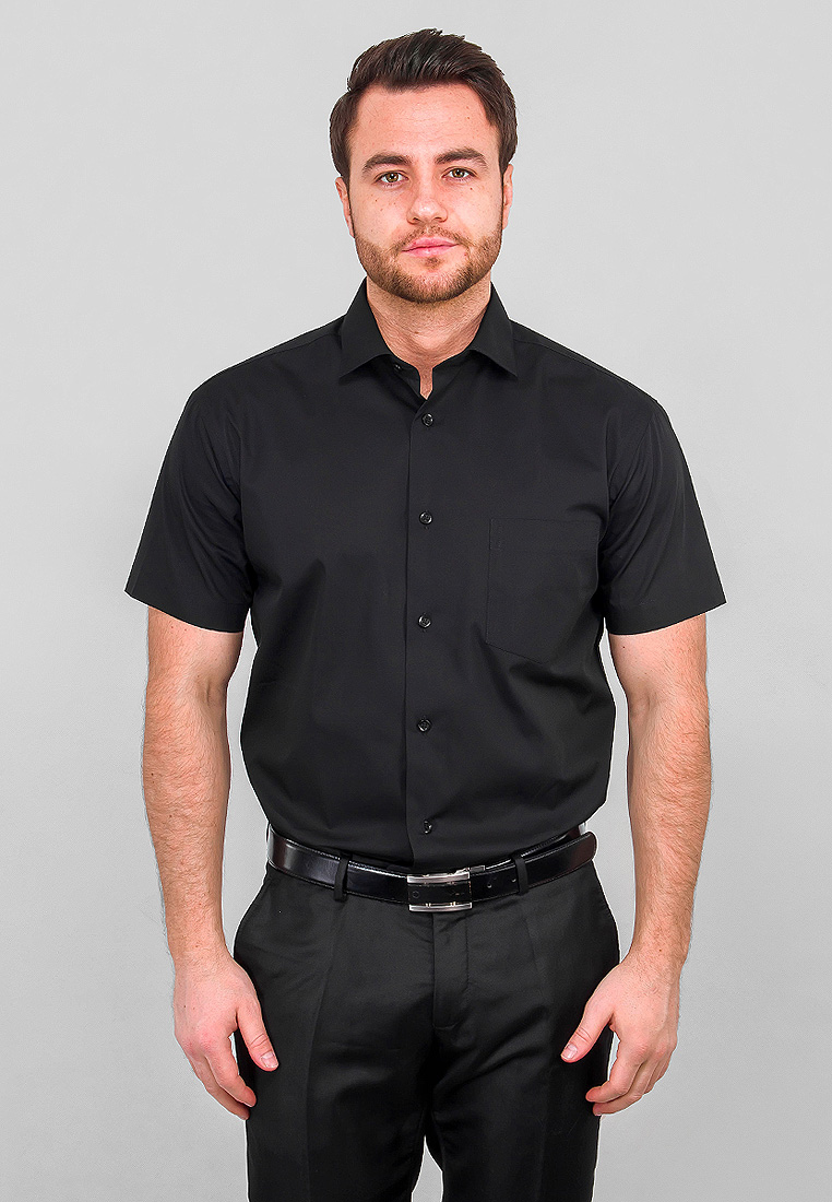 Сорочка мужская короткий рукав GREG 340/109/BLK/Z
