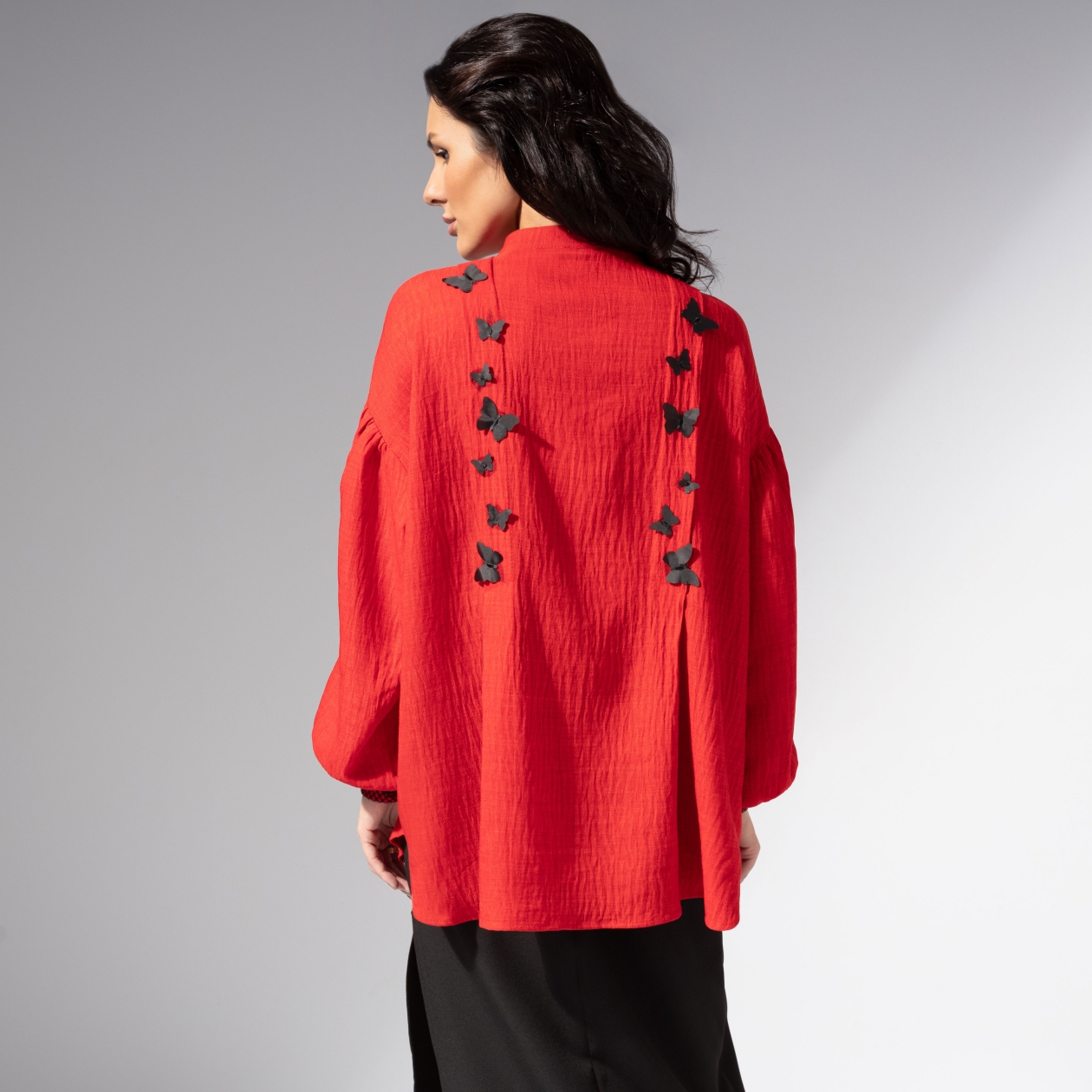 Ст.цена 2390р. Рубашка нарядная, Нежный шум (красная)