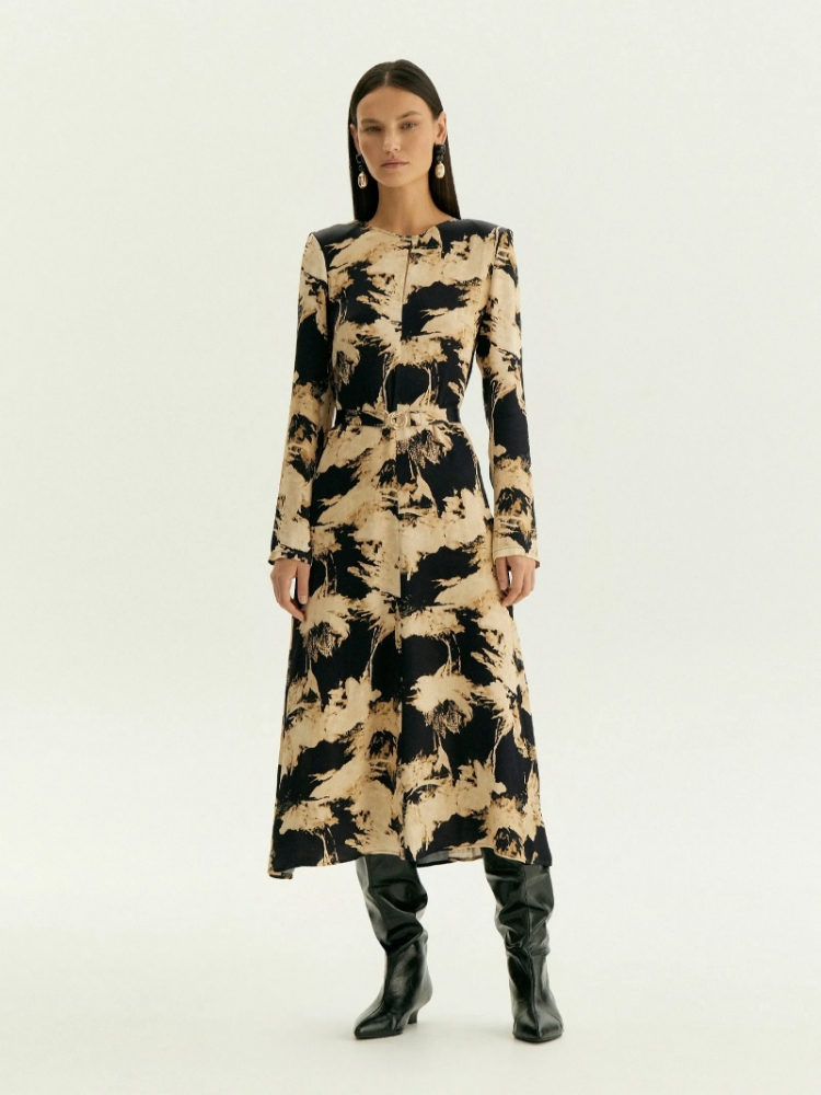 Платье с абстрактым принтом ,
100% вискоза ,