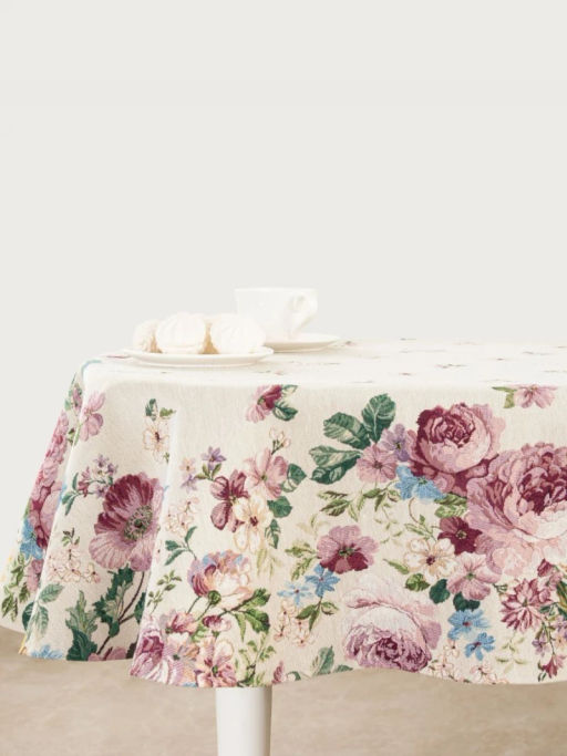 Турин сиреневый Скатерть овал 140х220 см 2108164