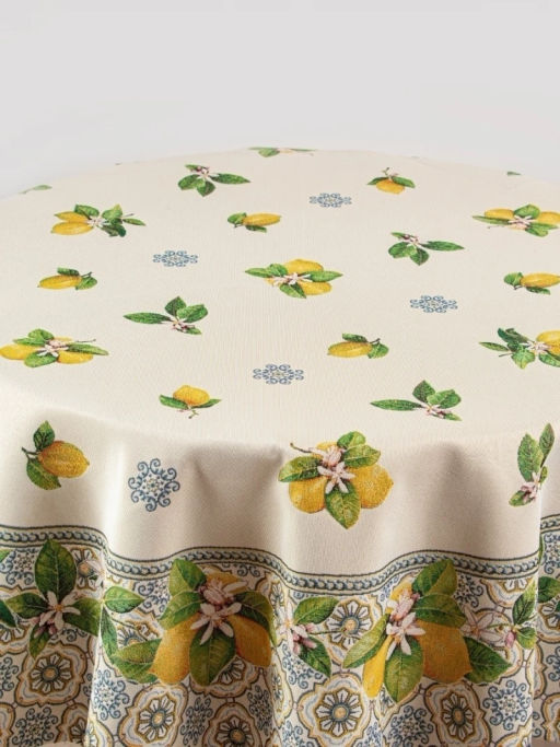 Изразцы лимоны Скатерть круг д165 см 2102598