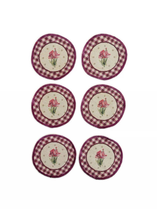Лаванда печворк Розовые цветы Комплект салфеток 6шт д11см БТ б/л 2413576