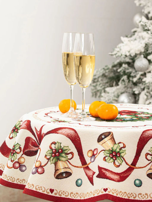 Красные бантики Салфетка круг д93 см 2109403