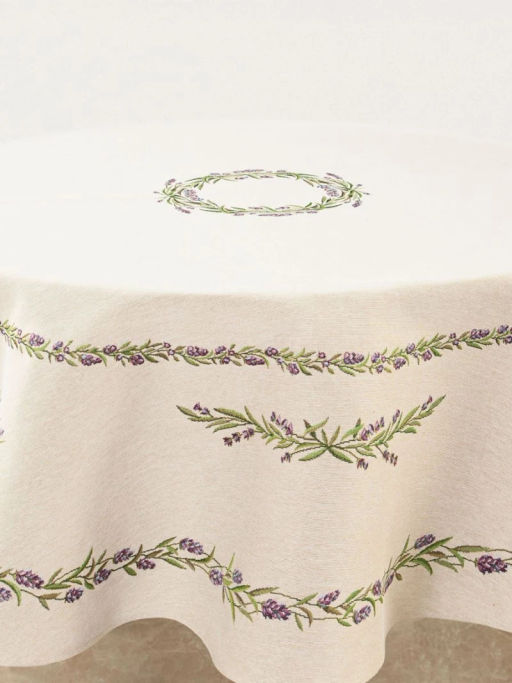 Лавандовые веточки Скатерть круг д160 см 2107940
