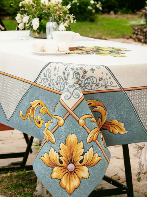 Фруктовое ассорти голубой бордюр Скатерть 160х250 см 2103828