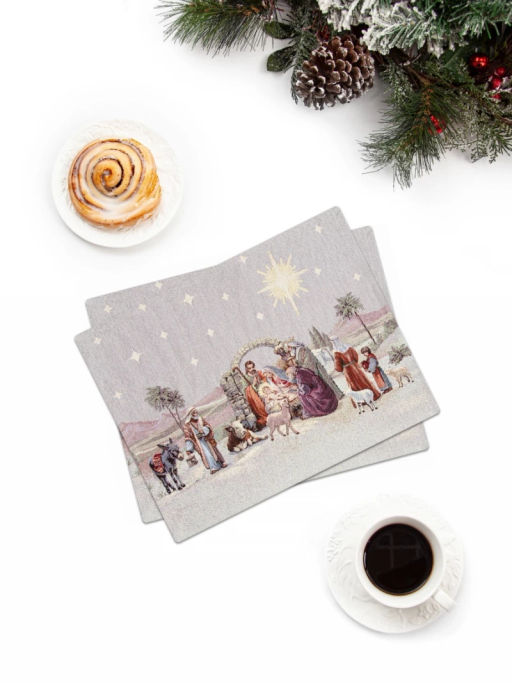 Дары Волхвов Комплект салфеток 2шт 35х50 см 2105809 серебро