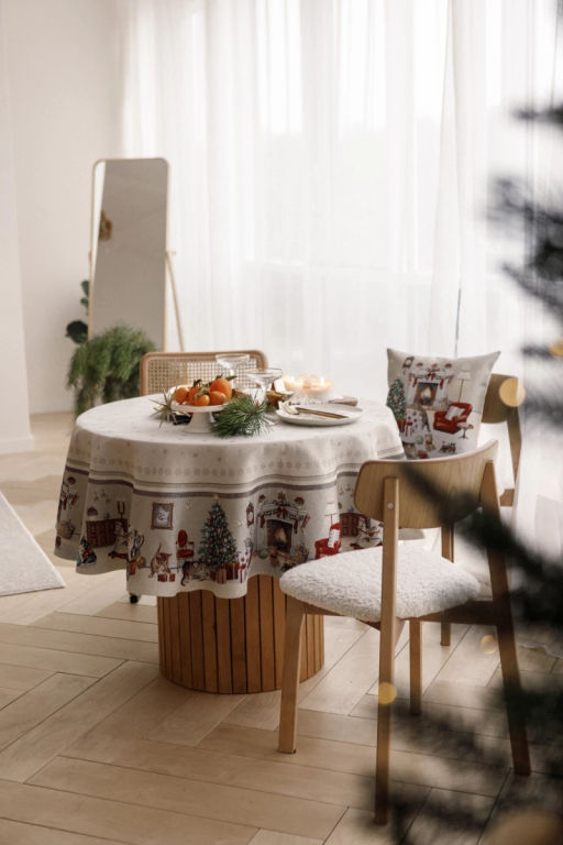 Котята у камина Скатерть круг д165 см 2107086