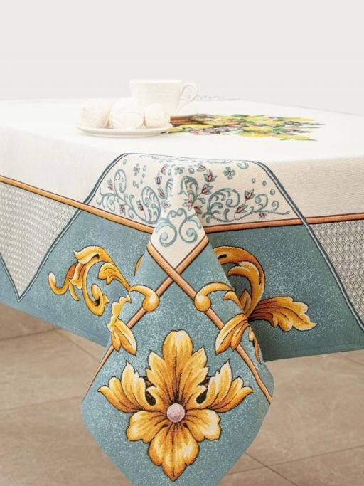Фруктовое ассорти голубой бордюр Скатерть 140х180 см 2102604