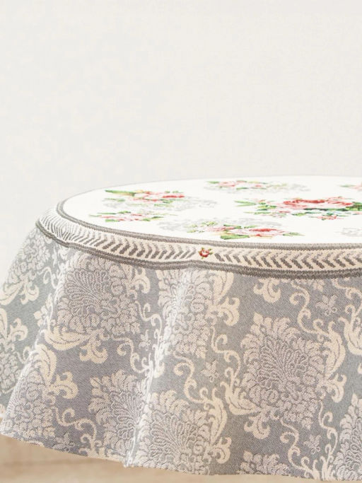 Розы Дамаск цветы Салфетка круглая д93 см 2107039 подгиб