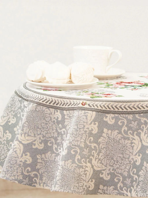 Розы Дамаск цветы Салфетка круглая д93 см 2107039 подгиб