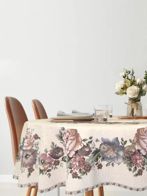 ЗС Белая Скатерть Бабочка овал 155х300 см 2100864 подгиб