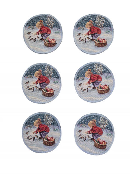 Большая семья Комплект салфеток 6шт д11 см БТ золото 07805