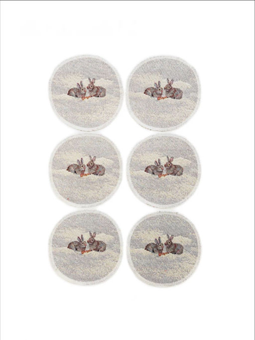 Пушистые проказники Комплект салфеток 6шт д11 см БТ серебро 2413317