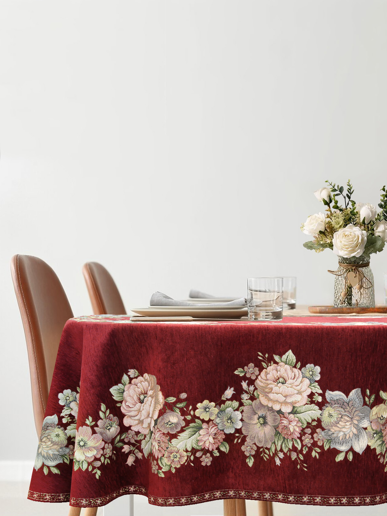 ЗС Бордо Скатерть Бабочка овал 155х210 см 2104063 подгиб