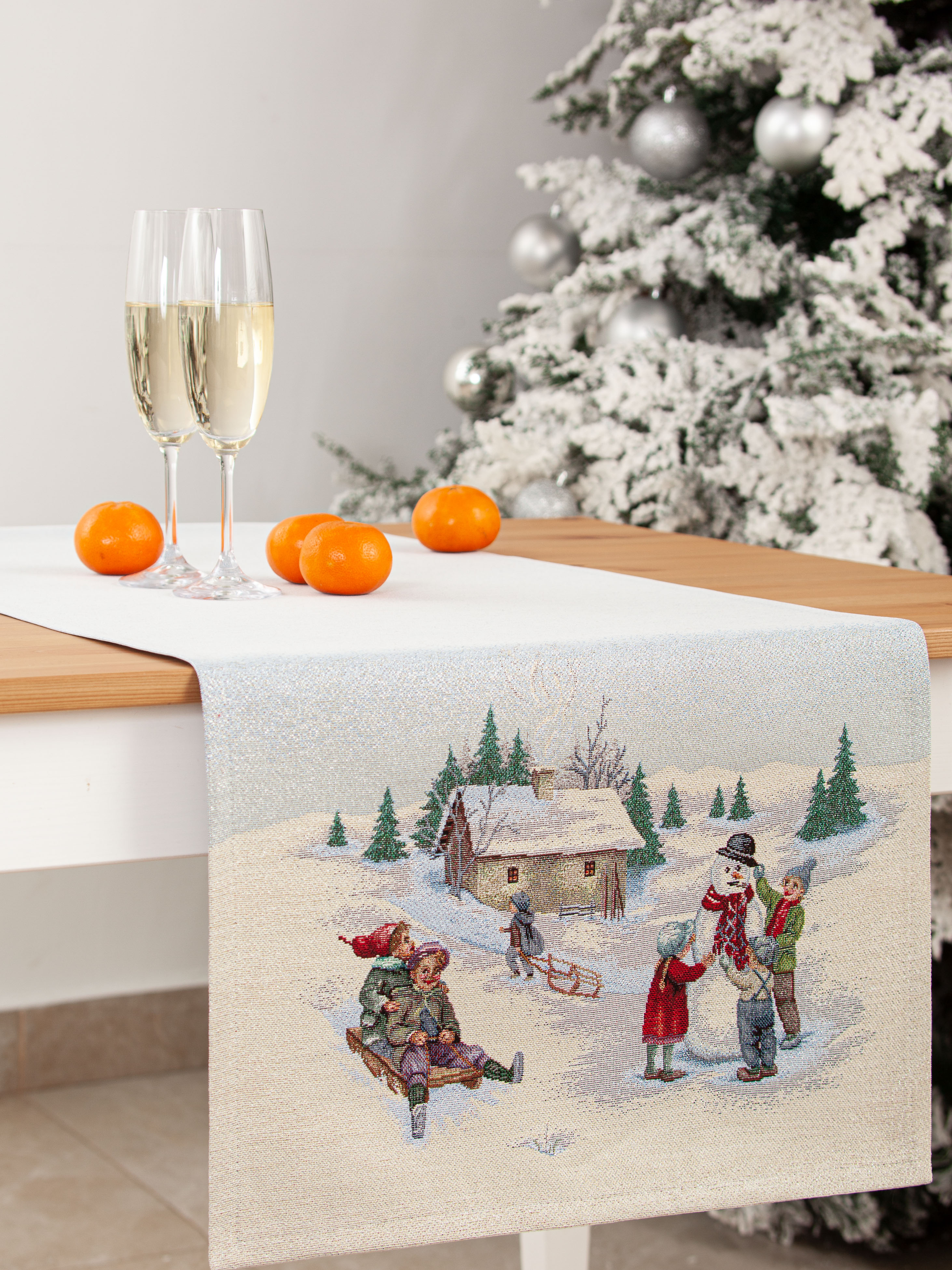 Рождество в Альпах Снеговик Салфетка 40х100 см 2105784