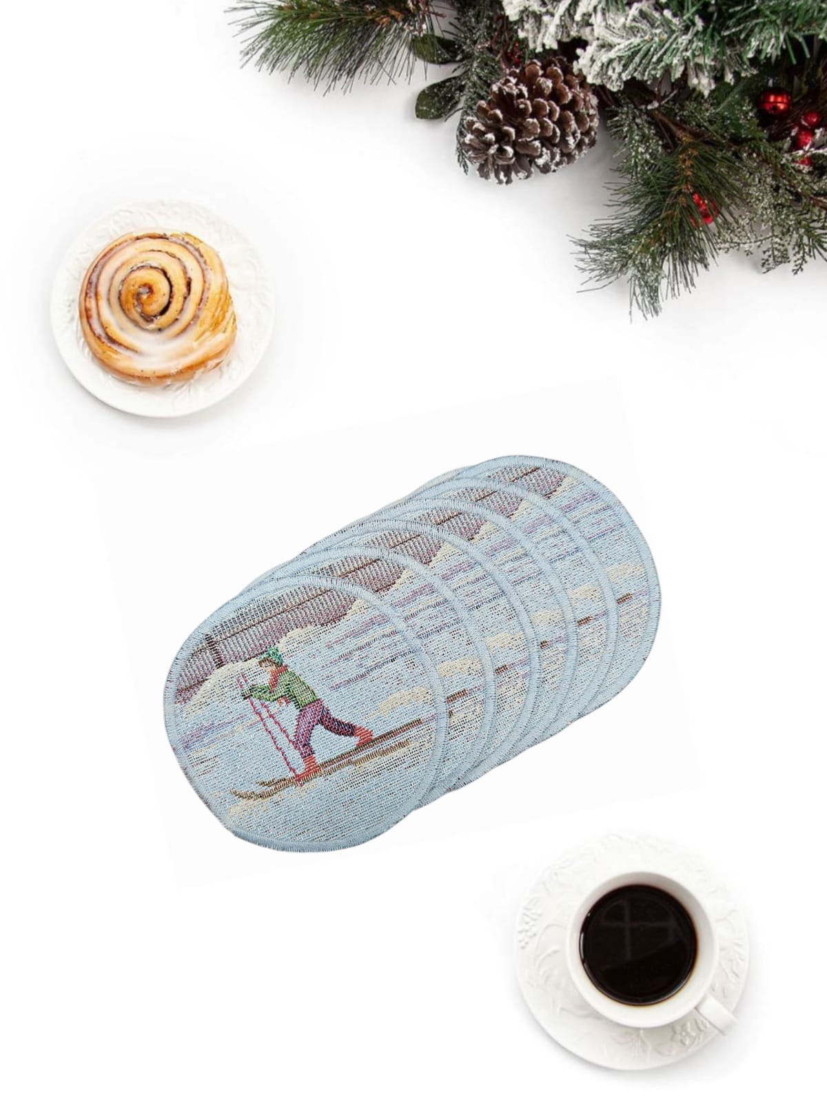 Карелия Комплект салфеток 6шт д11 см БТ серебро 2520193