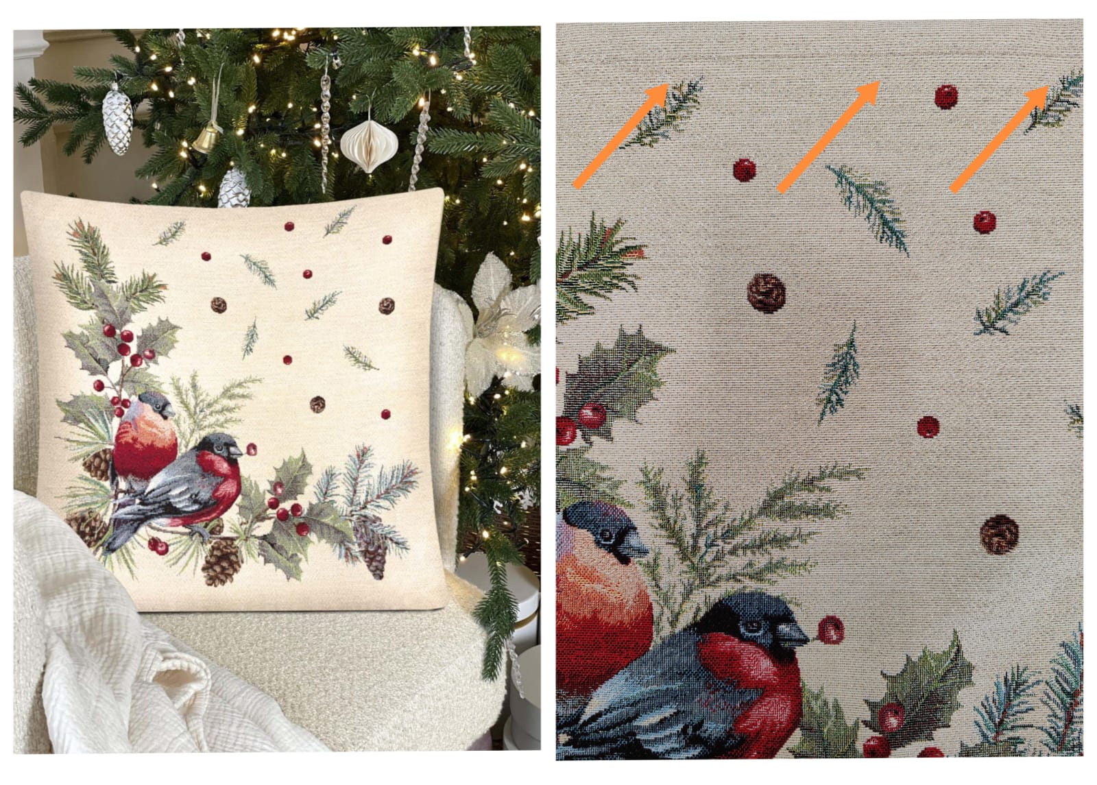 Outlet Новогодние друзья Снегири Наволочка 45х45 см 2518558