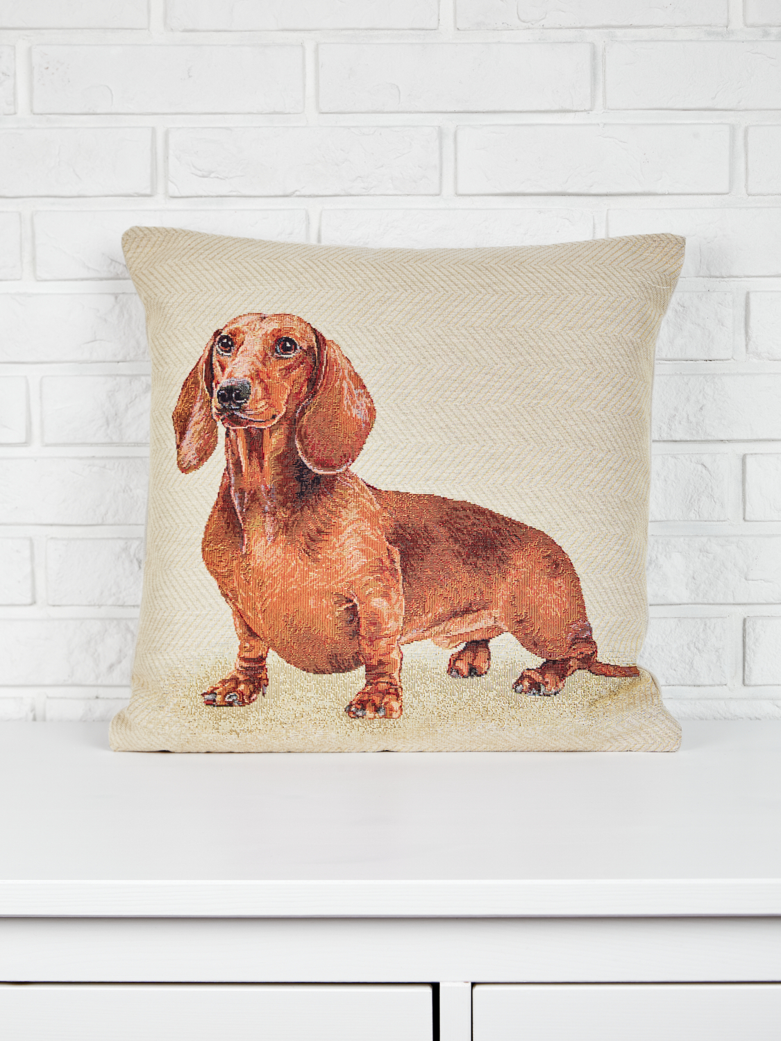 Породы собак Такса рыжая Твид Наволочка 45х45 см 2102306