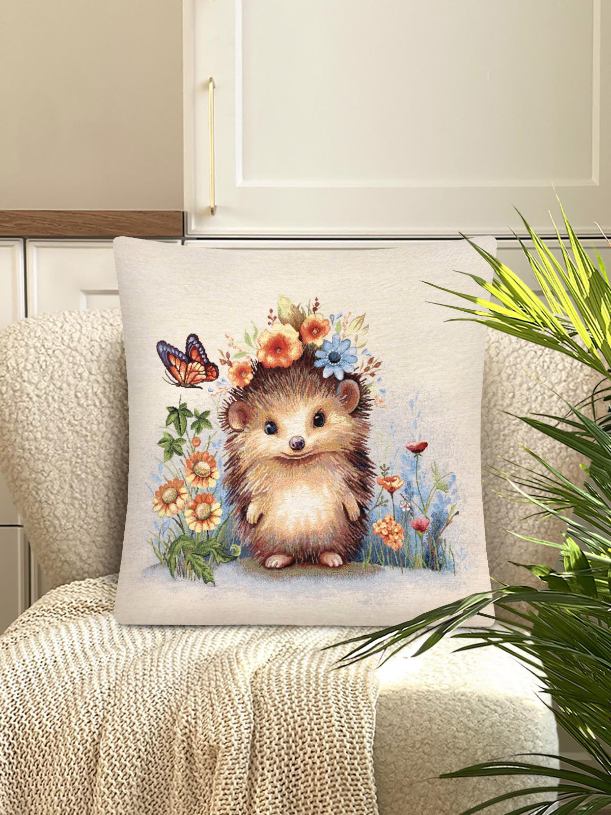 Ежик цветочек Наволочка 45х45 см 2416500 New