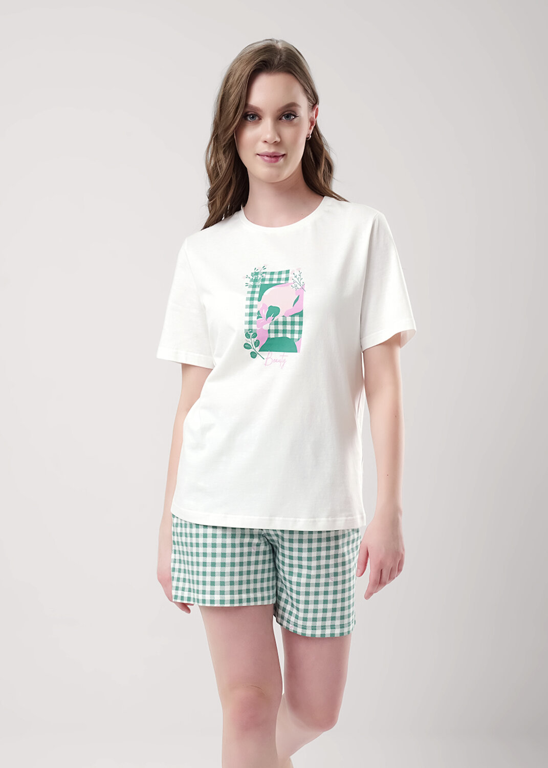 ст. цена1090руб.! CLEVER Пижама LP25-968молочный/св.зелёный