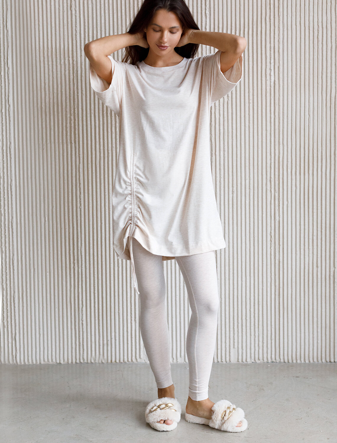 ст. цена1840руб.! VILATTE Платье D42.115бежевый меланж