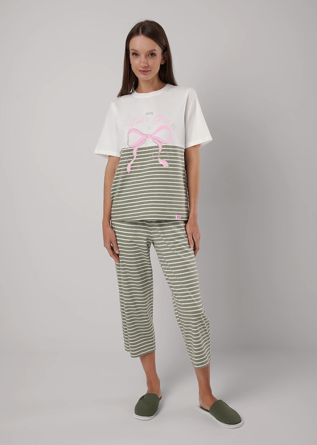 ст. цена1750руб.! CLEVER Пижама LP25-1153/1молочный/хаки