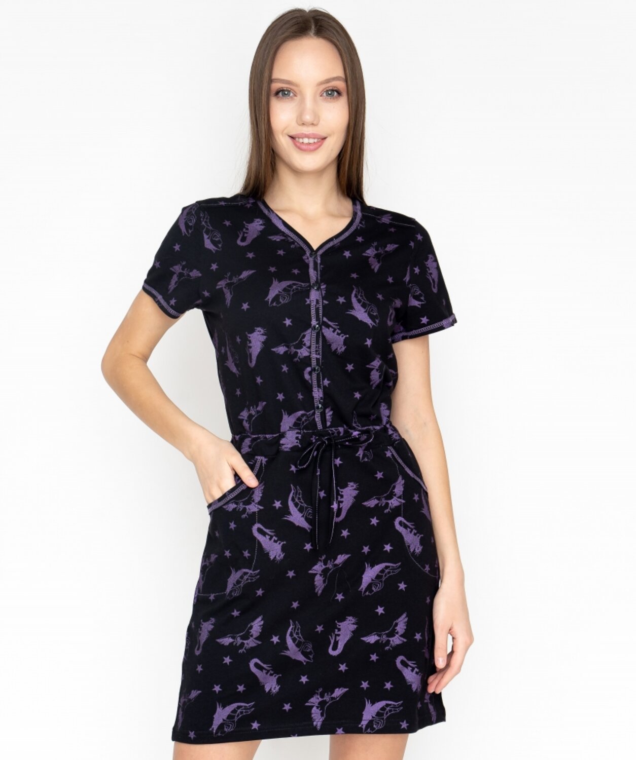 ст. цена650руб.! Binita Туника 824/1-1черно-сиреневый