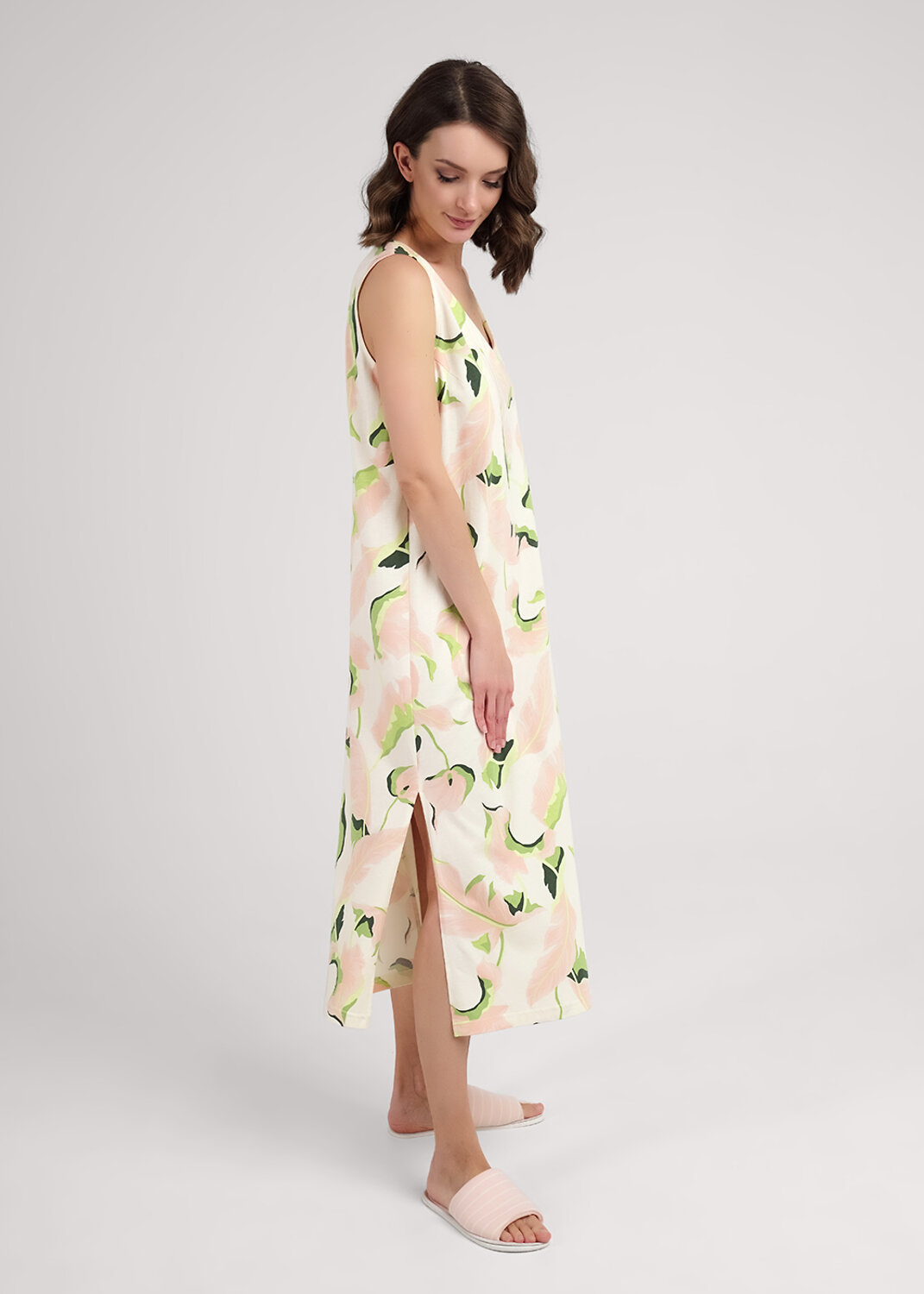 ст. цена1190руб.! CLEVER Платье LDR25-1111персиковый/св.зелёный