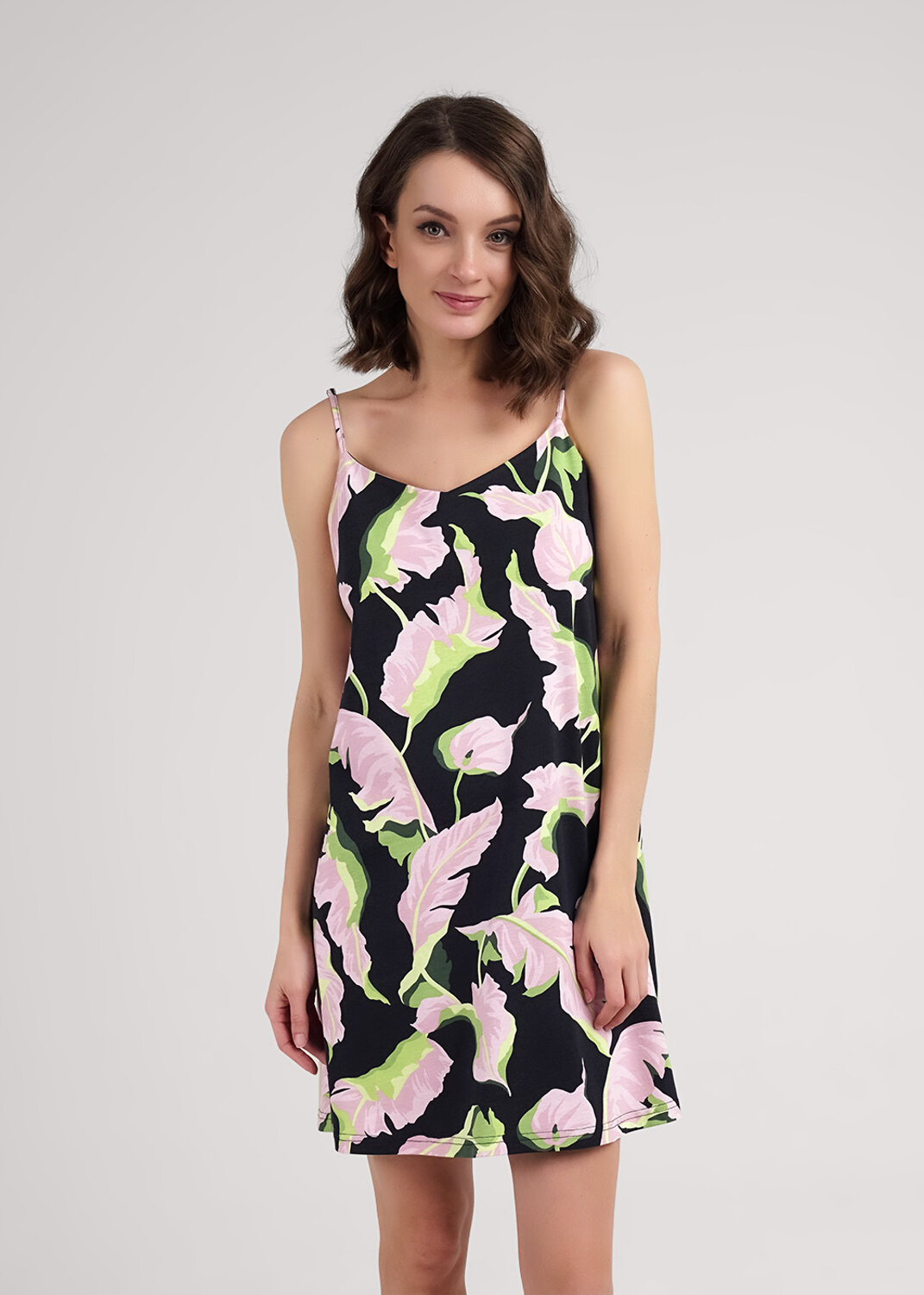 ст. цена990руб.! CLEVER Сорочка LS25-1111/1чёрный/розовый