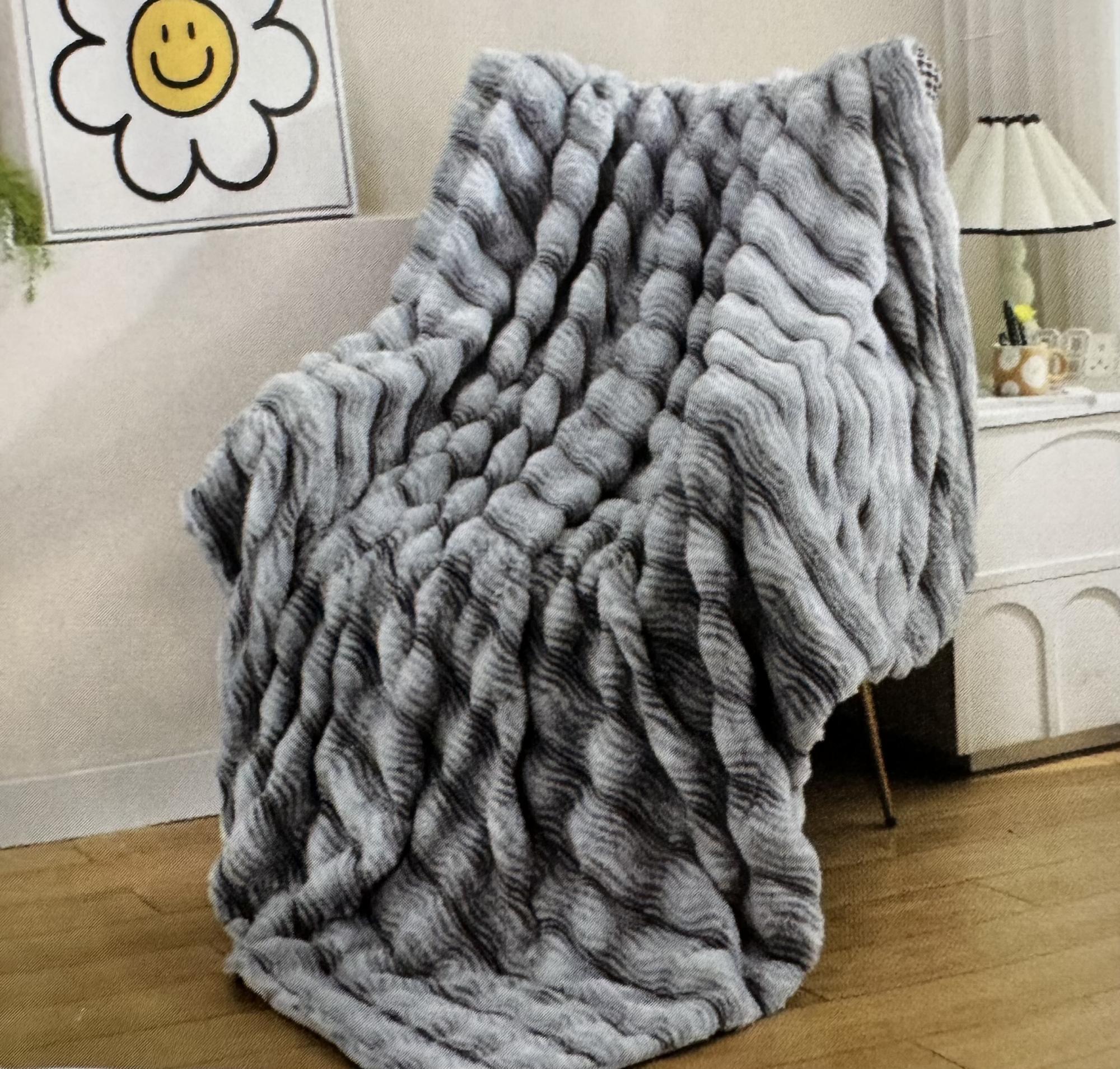 Плед меховой 1648952 ШТОРМ р-р 150х200 - серый