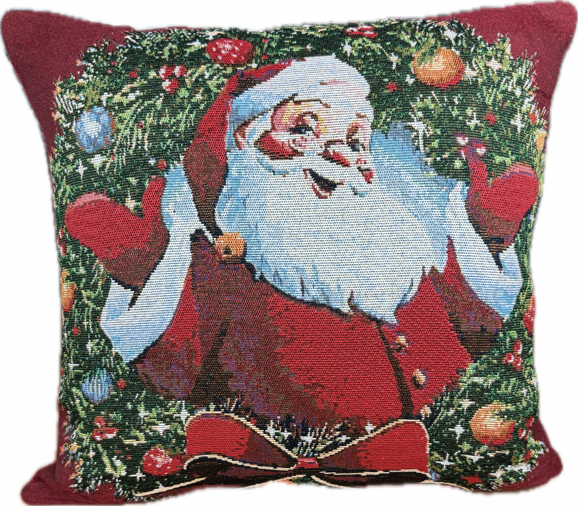 Наволочка итерьерная гобеленовая ДОБРЫЙ САНТА р-р 45х45