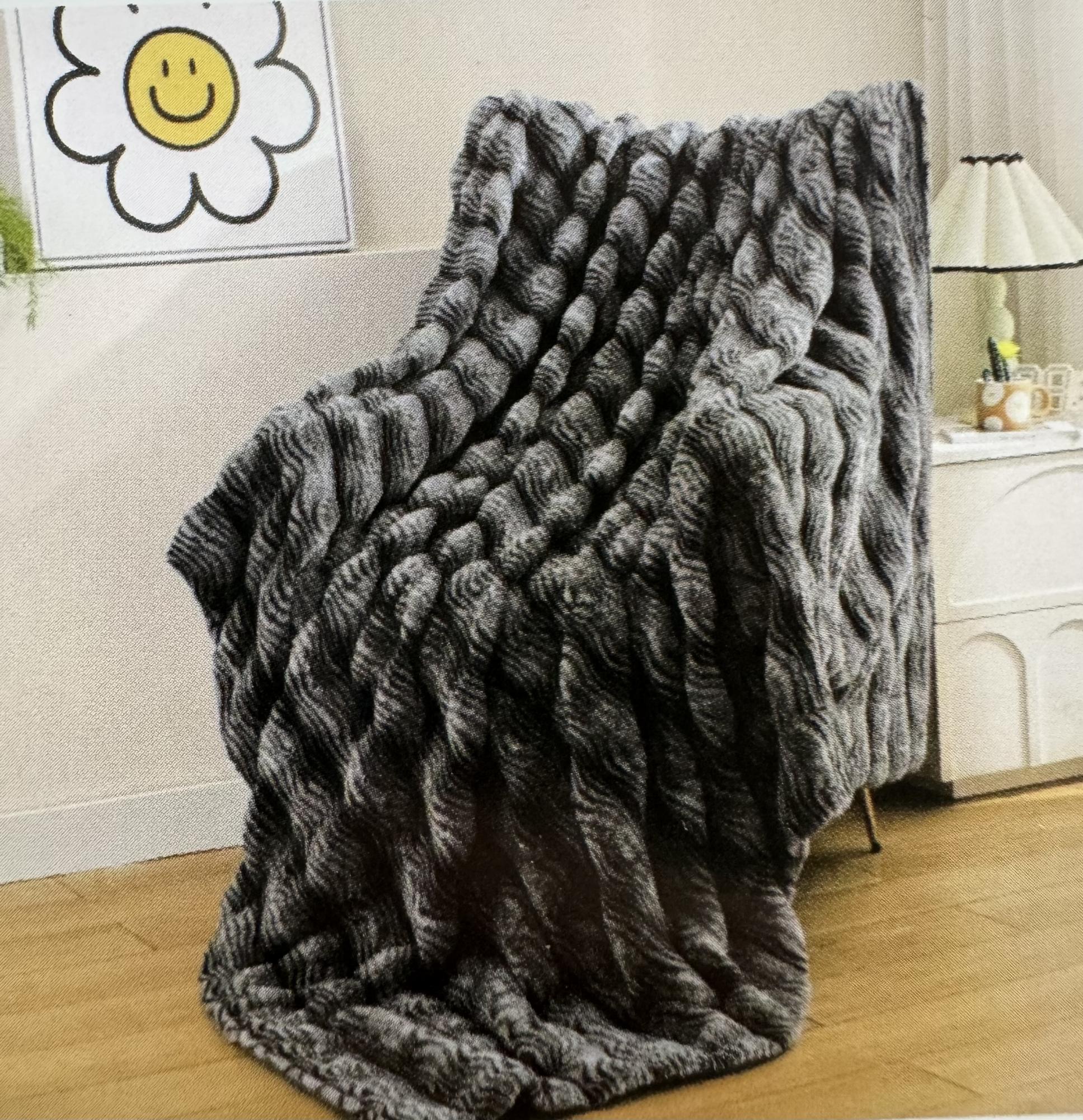 Плед меховой 1648952 ШТОРМ р-р 150х200 - антрацит