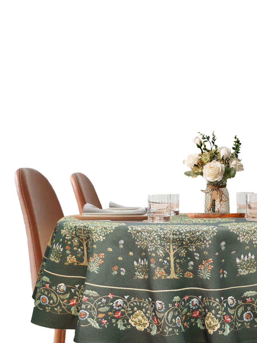 Древо бирюза Скатерть овал 160х300 см 2519000 б/л New