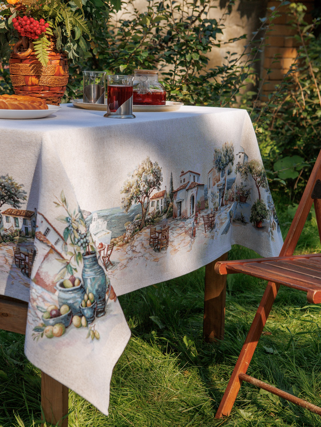 Оливки Греция Фон Скатерть овал 160х250 см 2518990 New