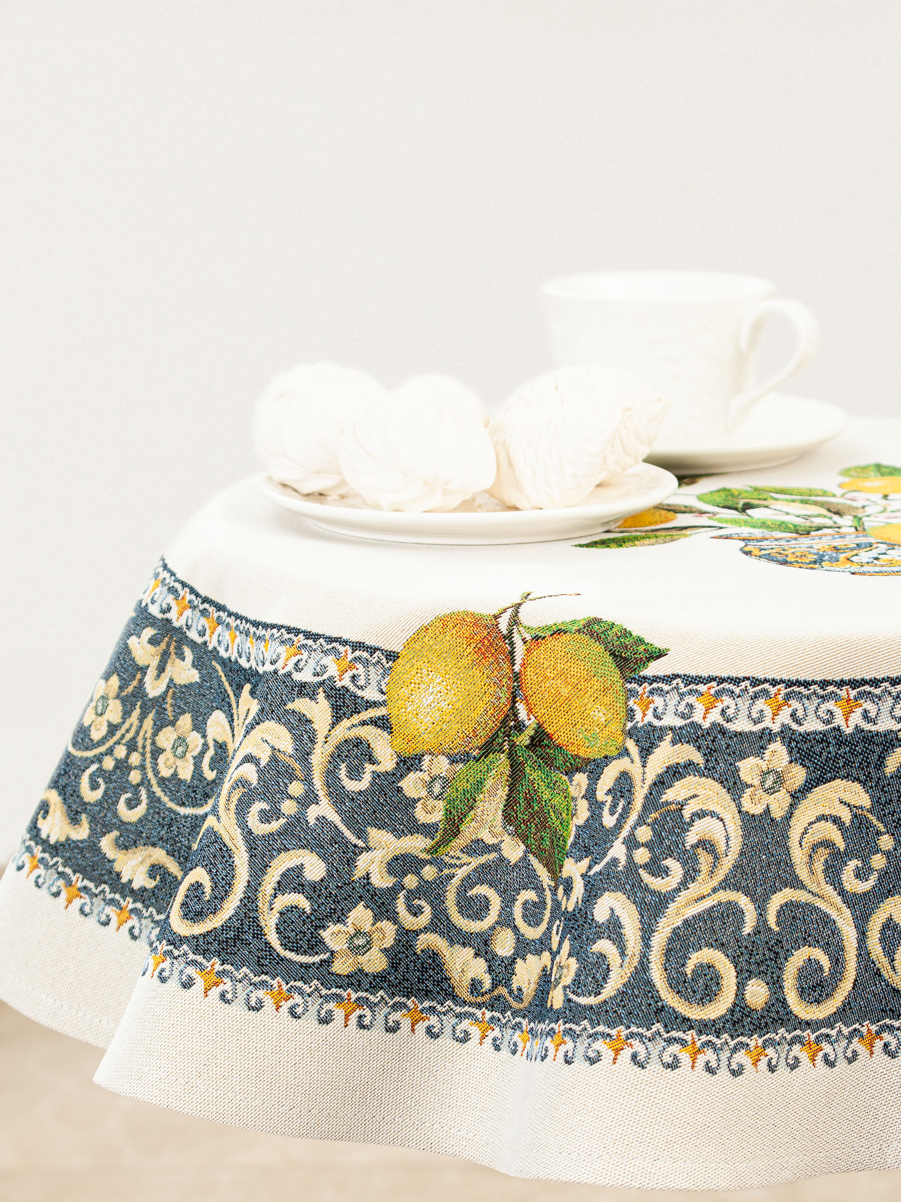 Распродажа Лимоны в вазе Салфетка круг д90 см 2103394