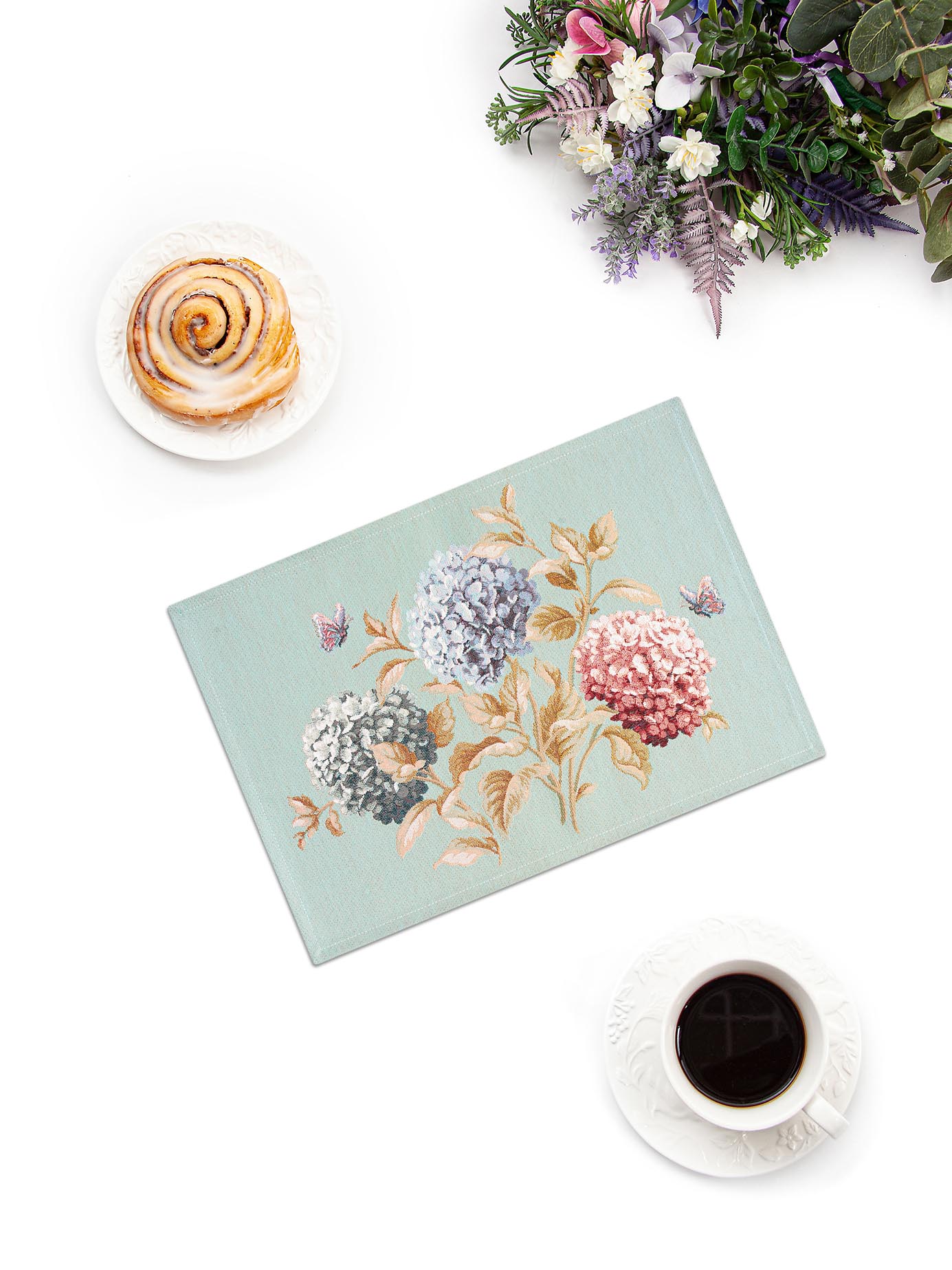 Гортензии и бабочки голубой фон Комплект салфеток 2шт 35х50 см 2107990