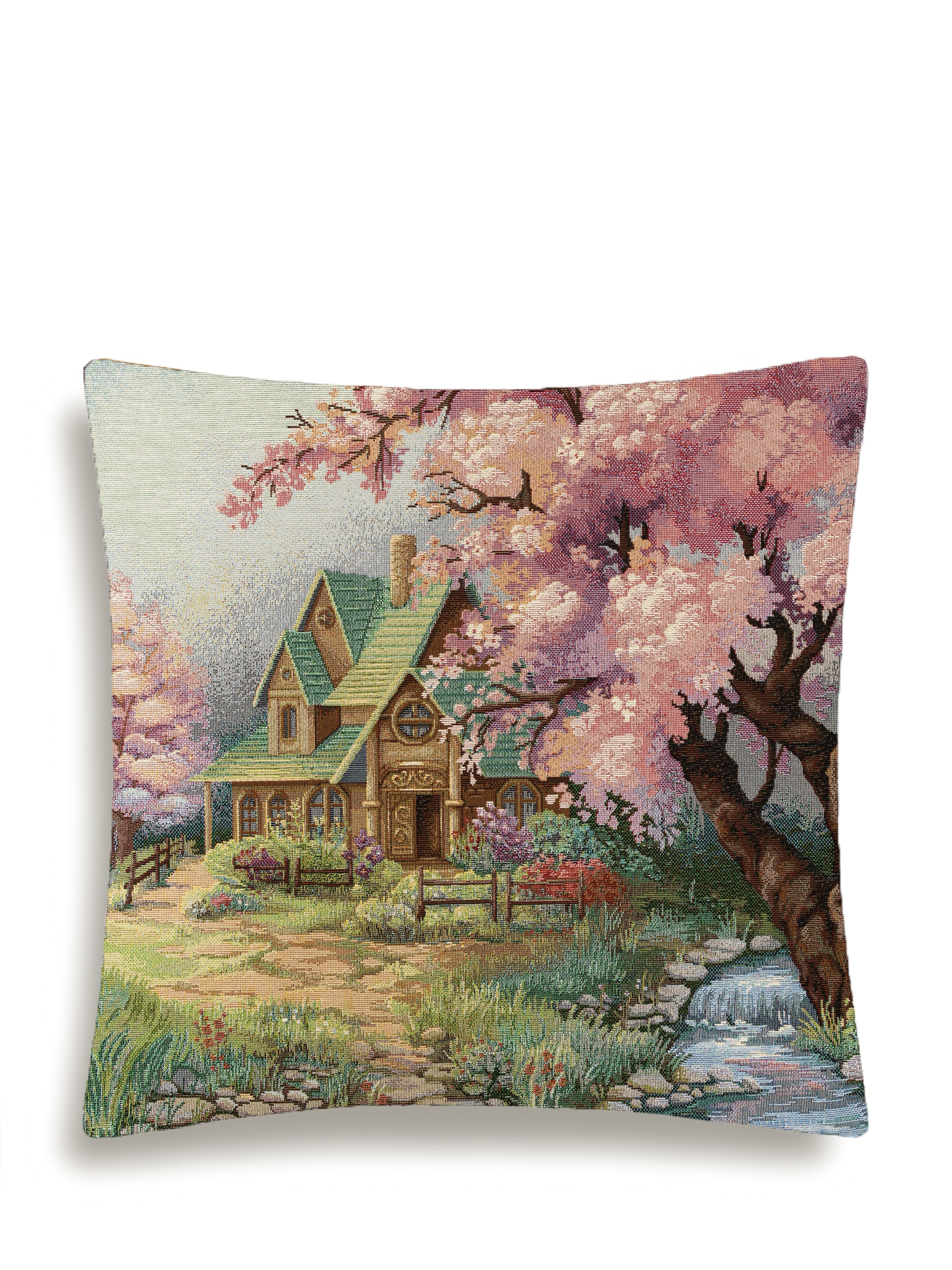 Сказочные домики Розовая яблоня Наволочка 44х44 см 2519108 б/л NEW