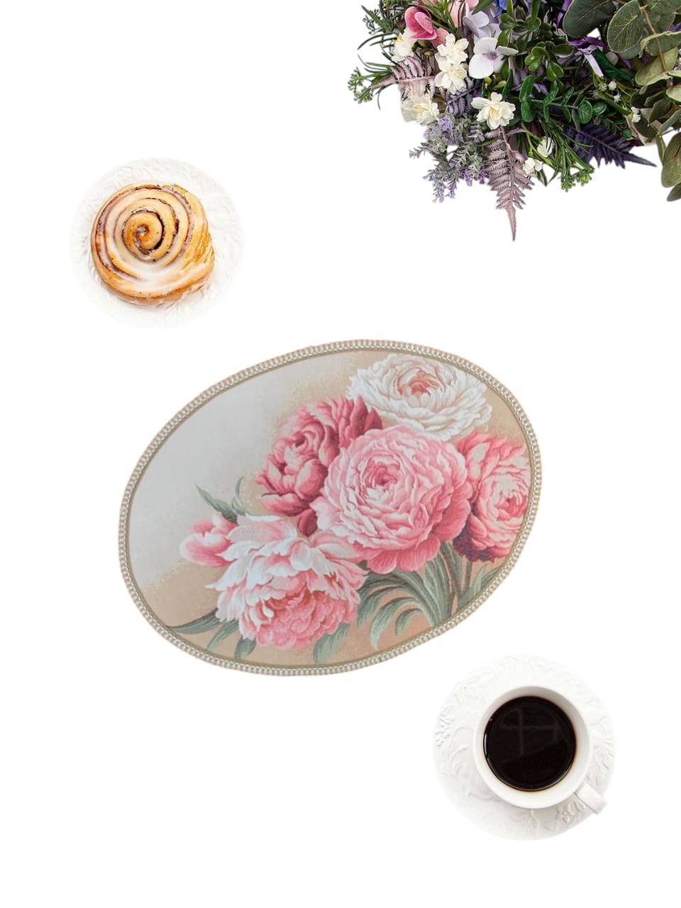 Английский сад Пионы Салфетка овал 34х47 см 2517494 Золото