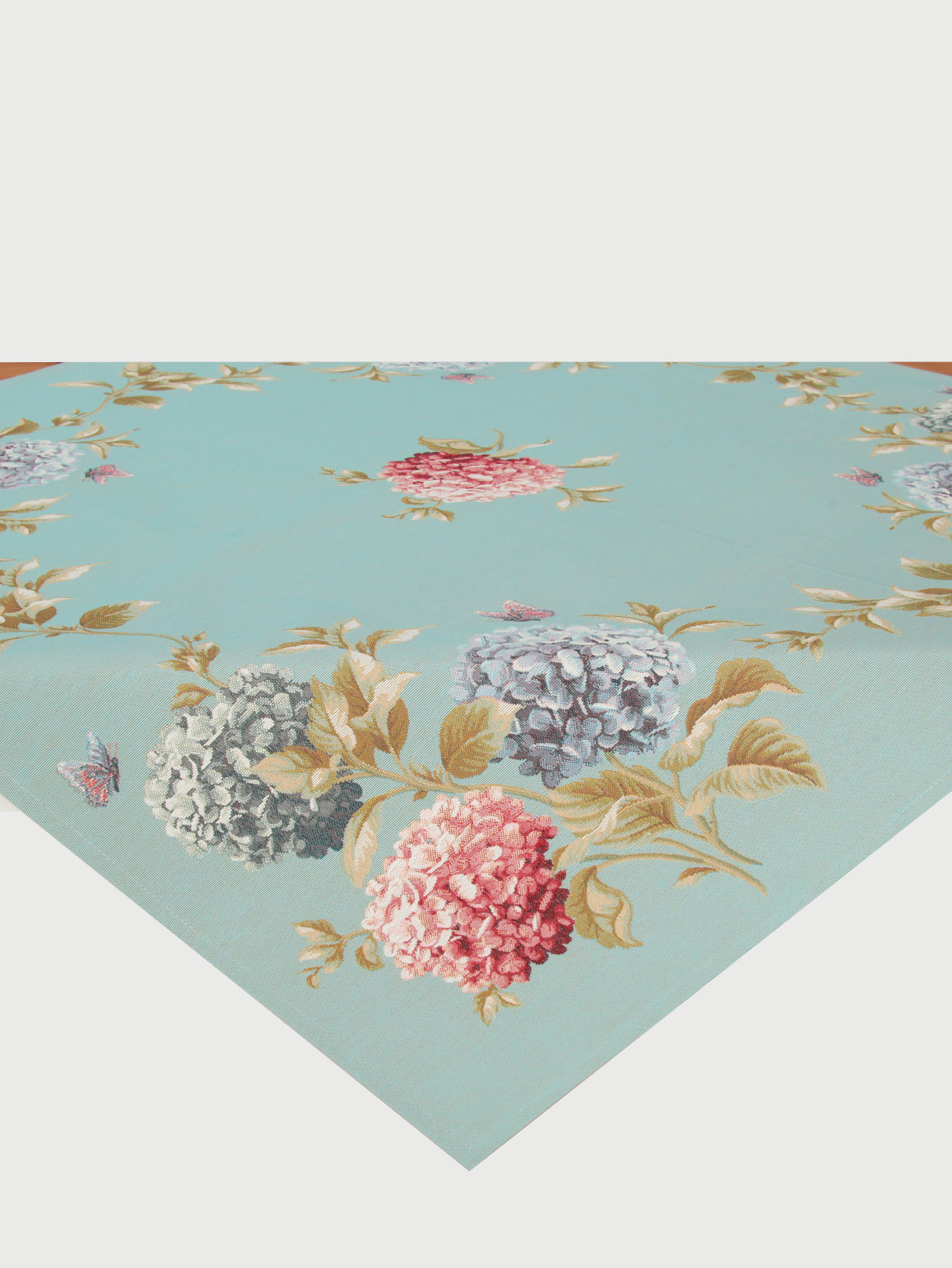 Гортензии и бабочки голубой фон Салфетка 100х95 см 2413935