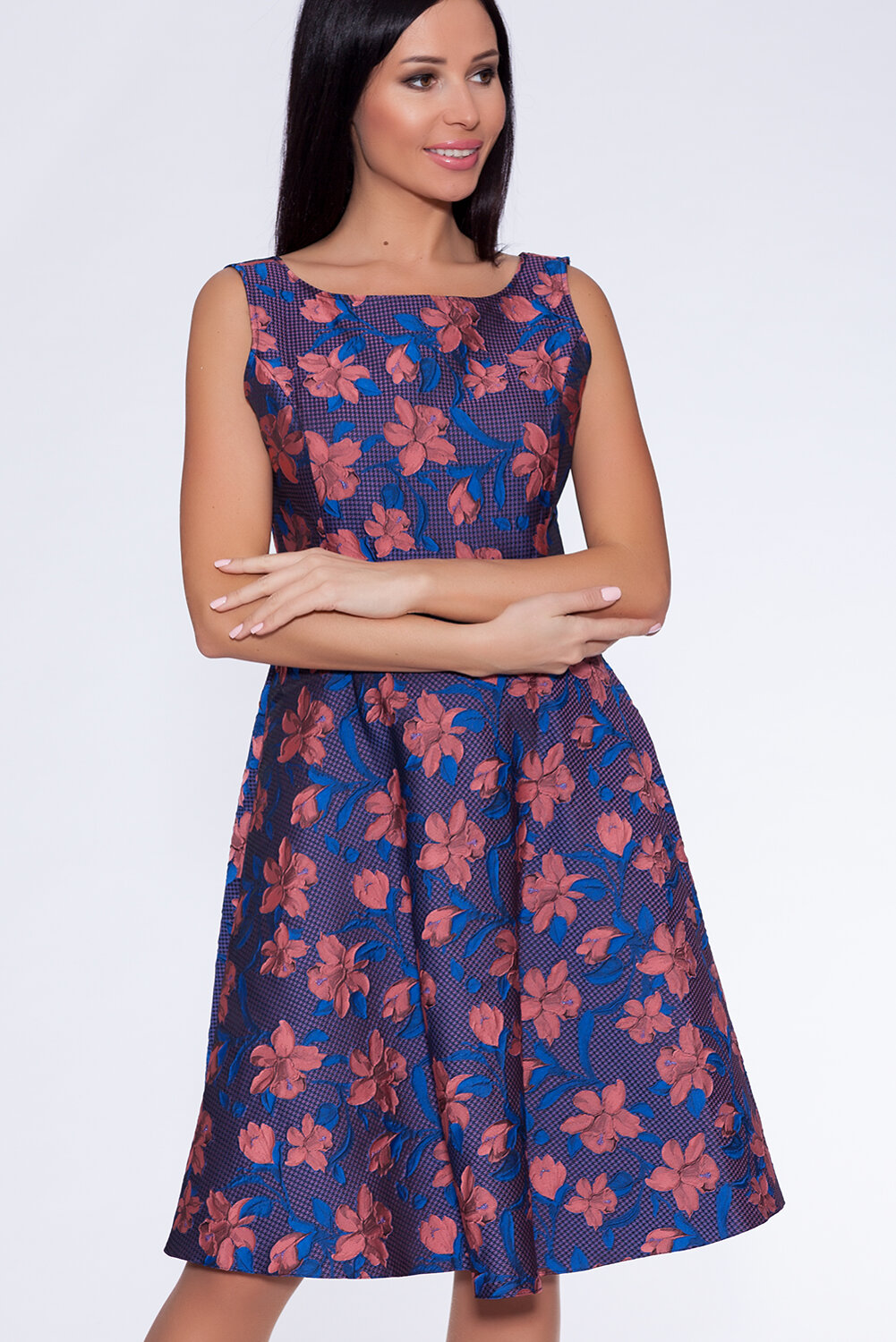 ст. цена1698руб.! VISERDI Платье 1723-пжск 437810Синий/терракотовый