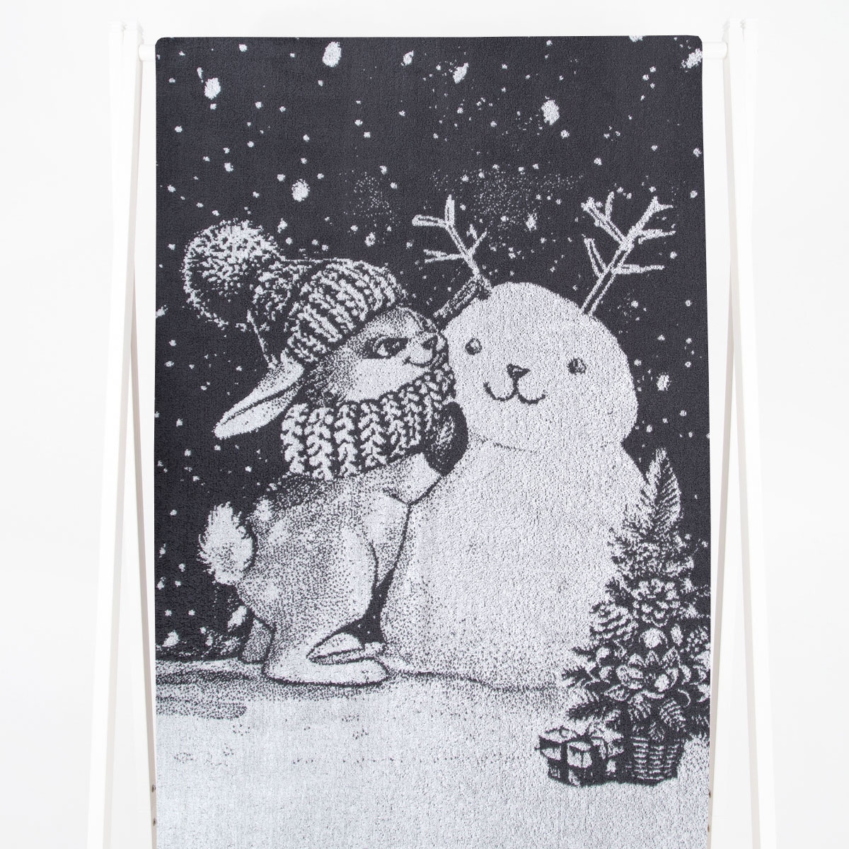 Полотенце махровое 6с102.411ж1 Зимняя забава (графит5) 67х150см