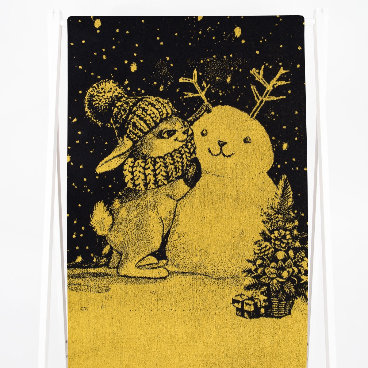 Полотенце махровое 6с102.411ж1 Зимняя забава(т.желтый) 67х150см