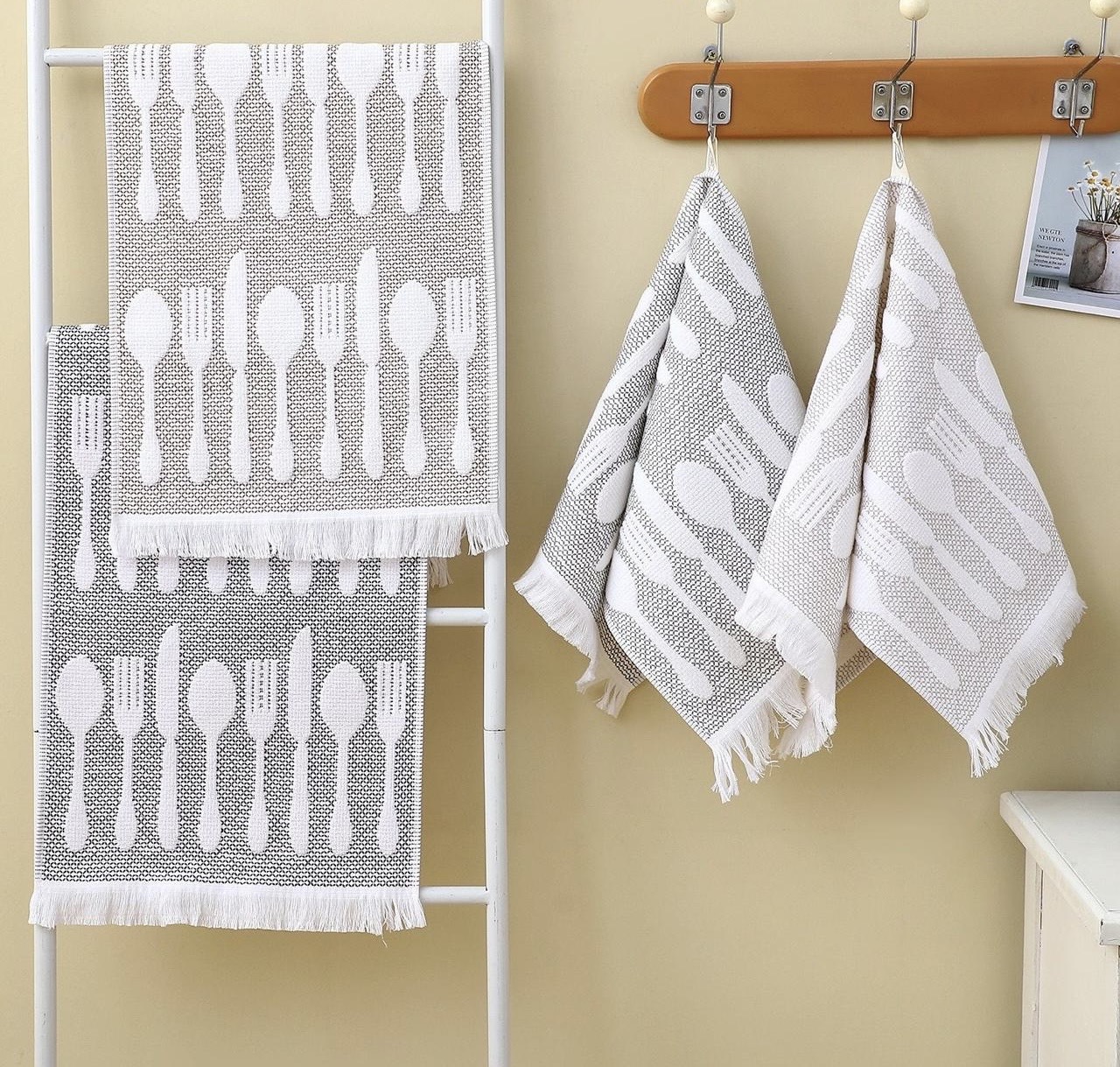 Полотенце лен / махра 88 - 843 СТОЛОВЫЕ ПРИБОРЫ р-р 40х60