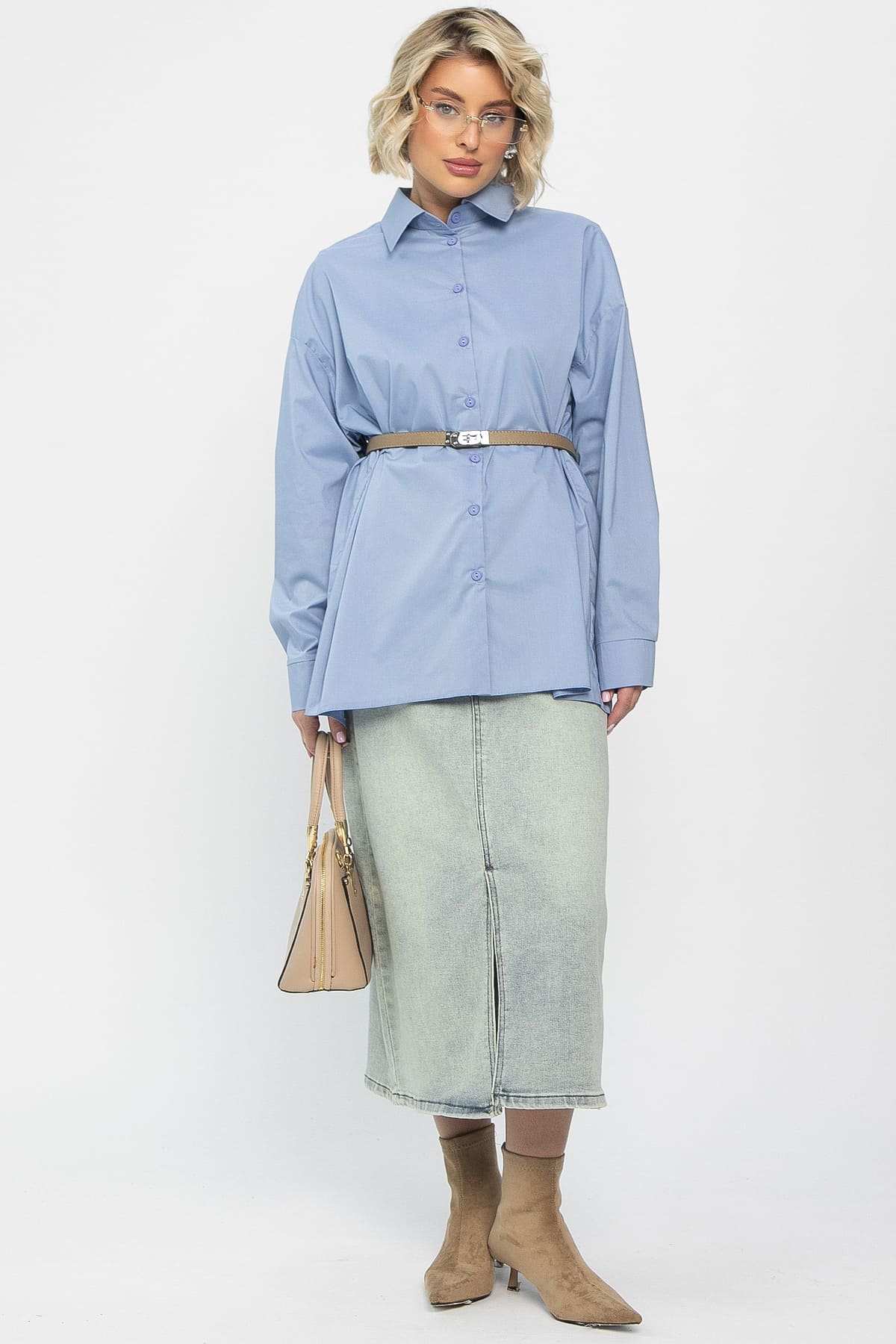 Рубашка Антария (серо-голубая) Б14190-5М