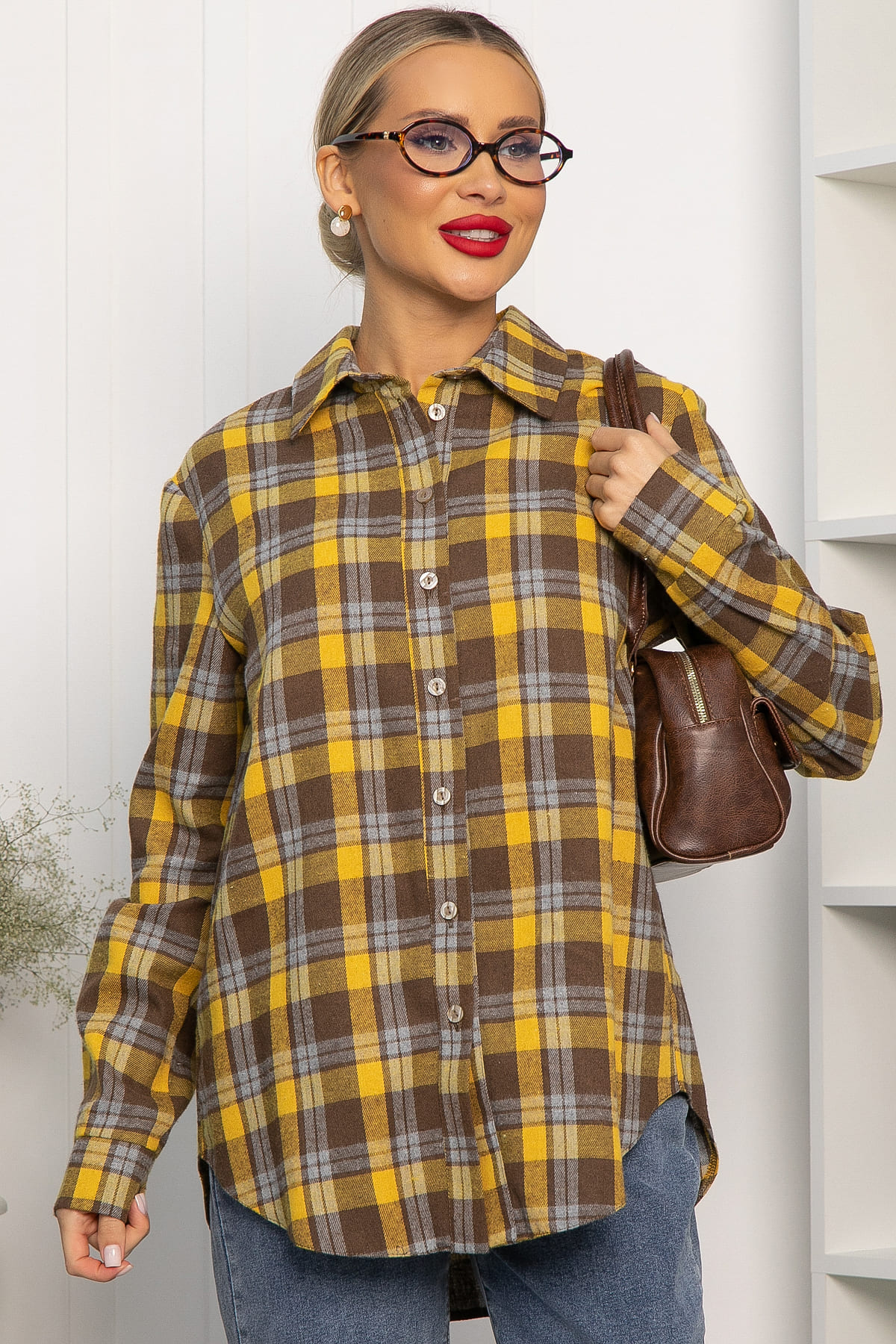 Рубашка Денни (желто-коричневая) Б14135-7М
