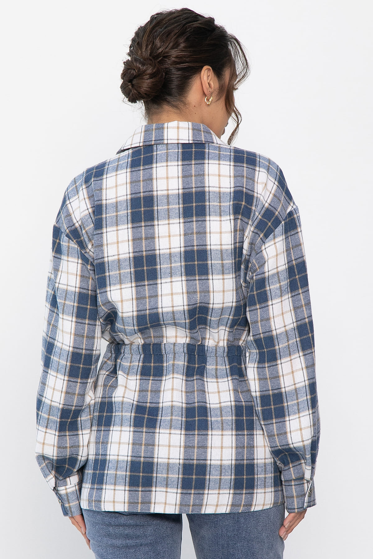 Рубашка хлопковая Джанет (сине-белая) Б14272-4М