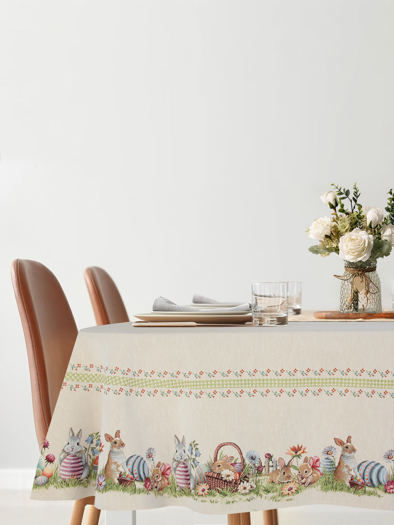 Зайчишки на полянке Скатерть овал 160х250см 2107939