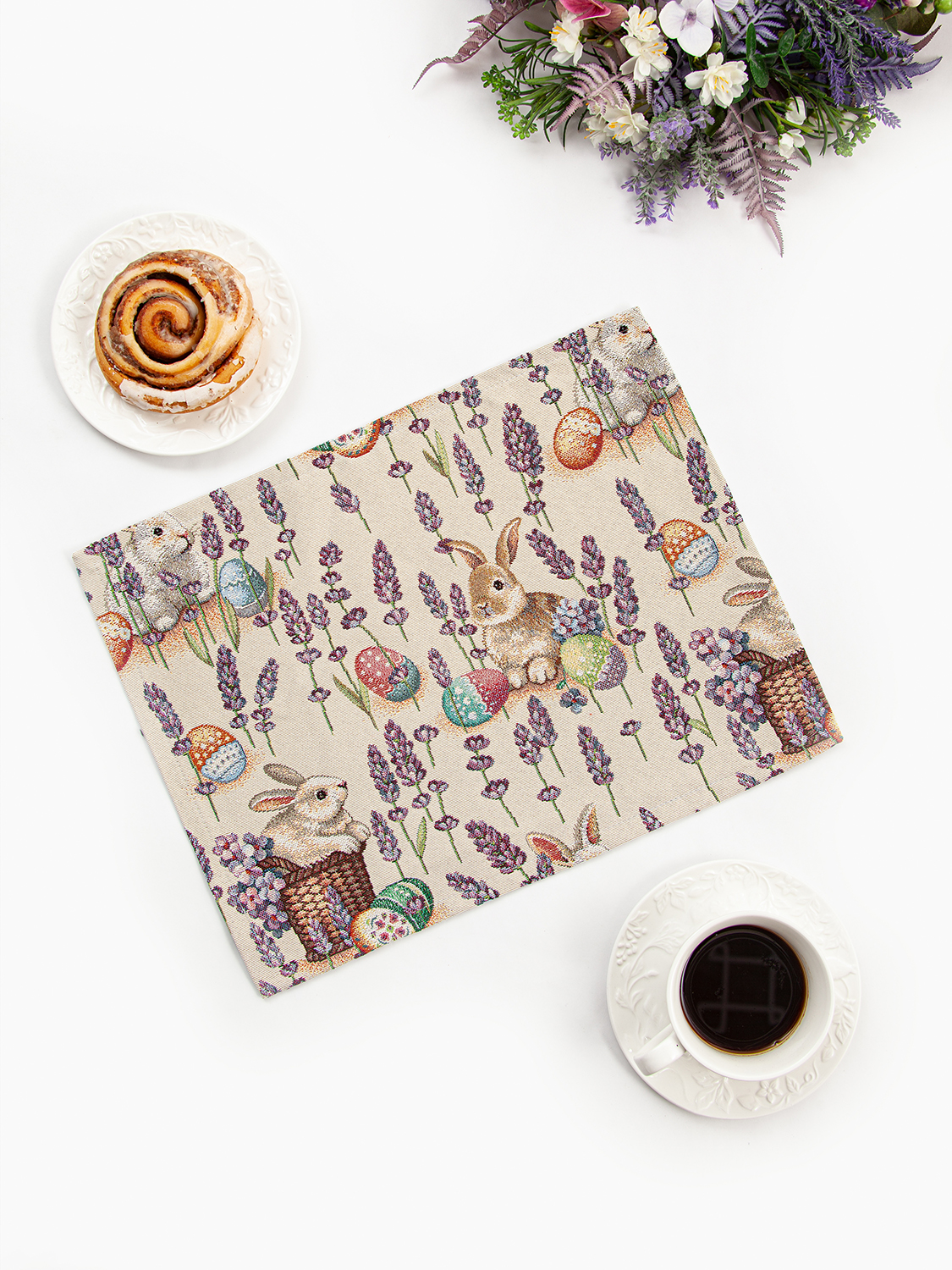 Лавандово-сиреневое настроение Комплект салфеток 2 шт белый фон 33х43 см 2104848